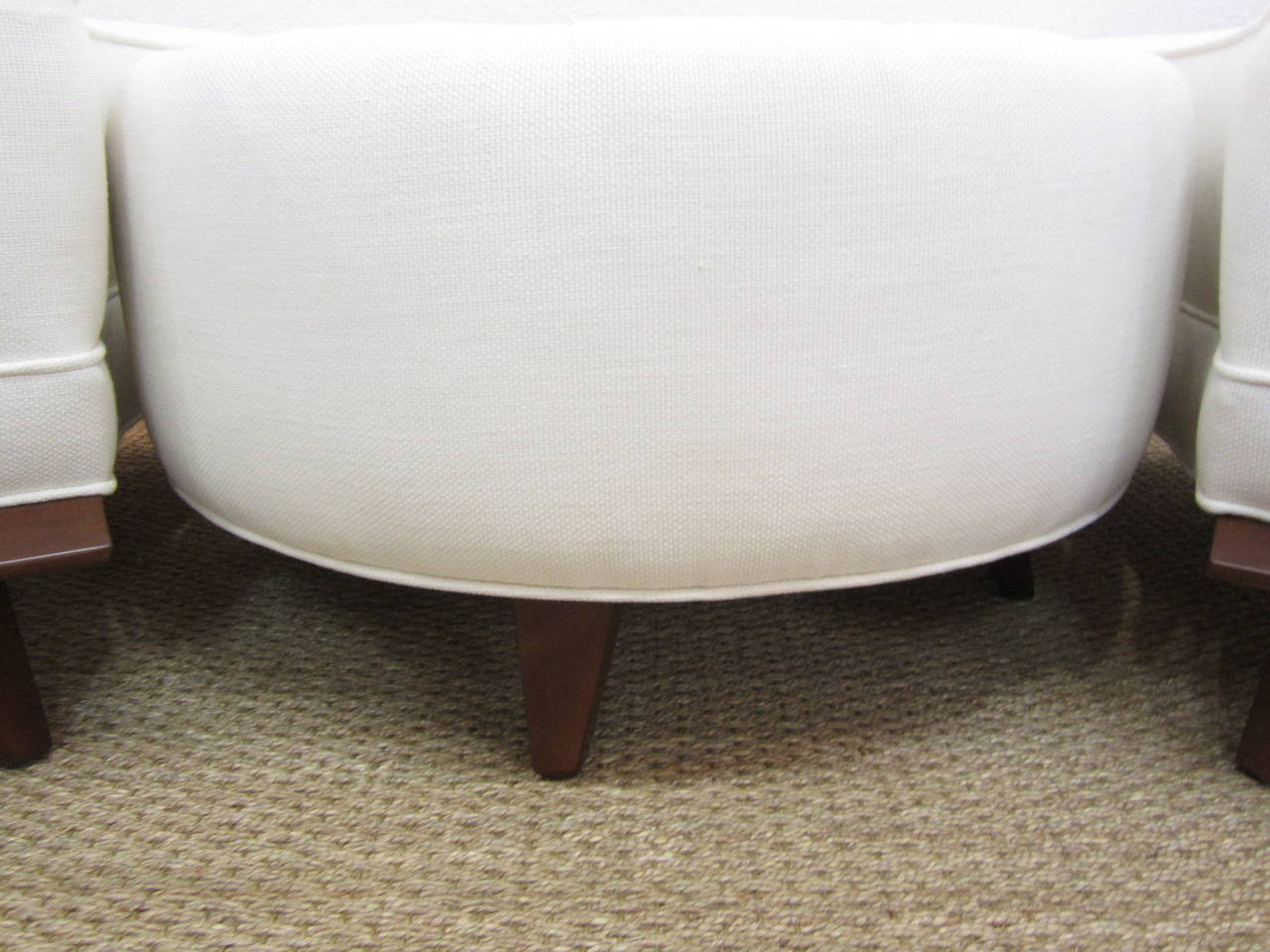 Sinuous Three-Part Midcentury Sofa with Upholstered Center Table 2