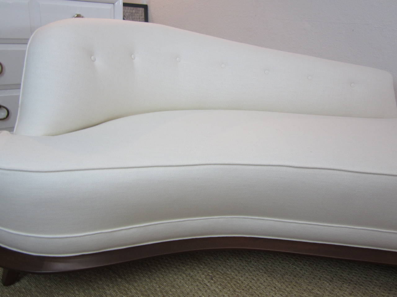 20th Century Sinuous Three-Part Midcentury Sofa with Upholstered Center Table