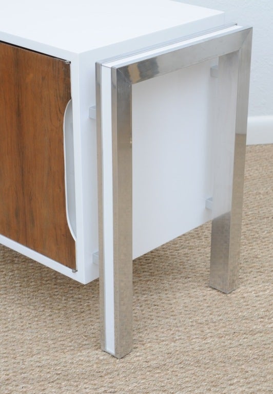 Pair of Floating Side Tables with Double Doors at 1stdibs