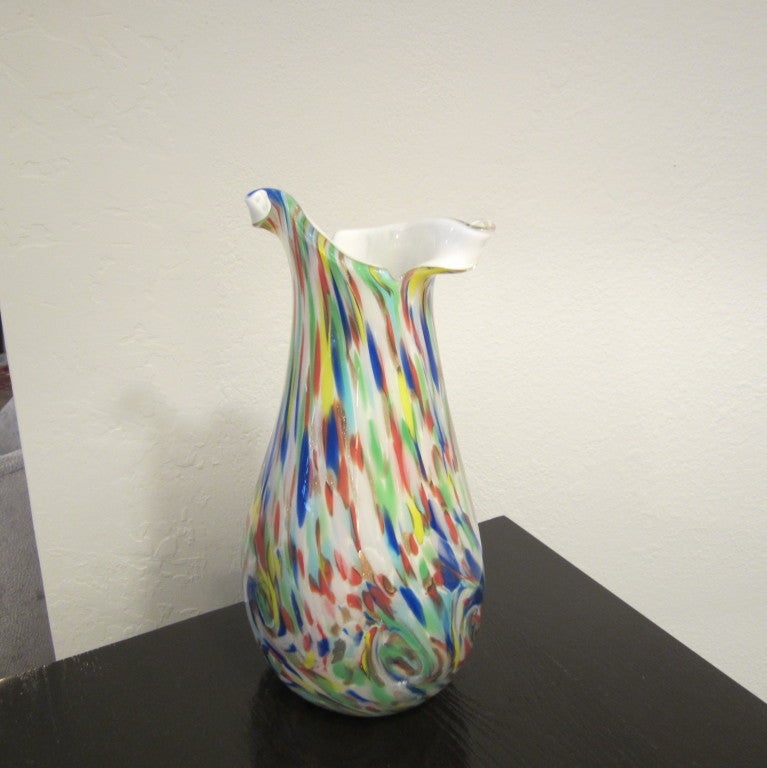 Mid-Century Italian handblown Murano glass vase from the 