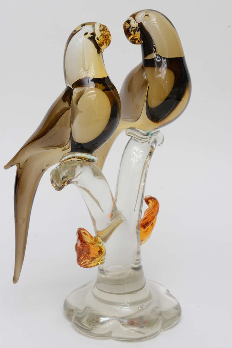 Italian Mid Century Hand Blown Murano Glass Bird Sculpture