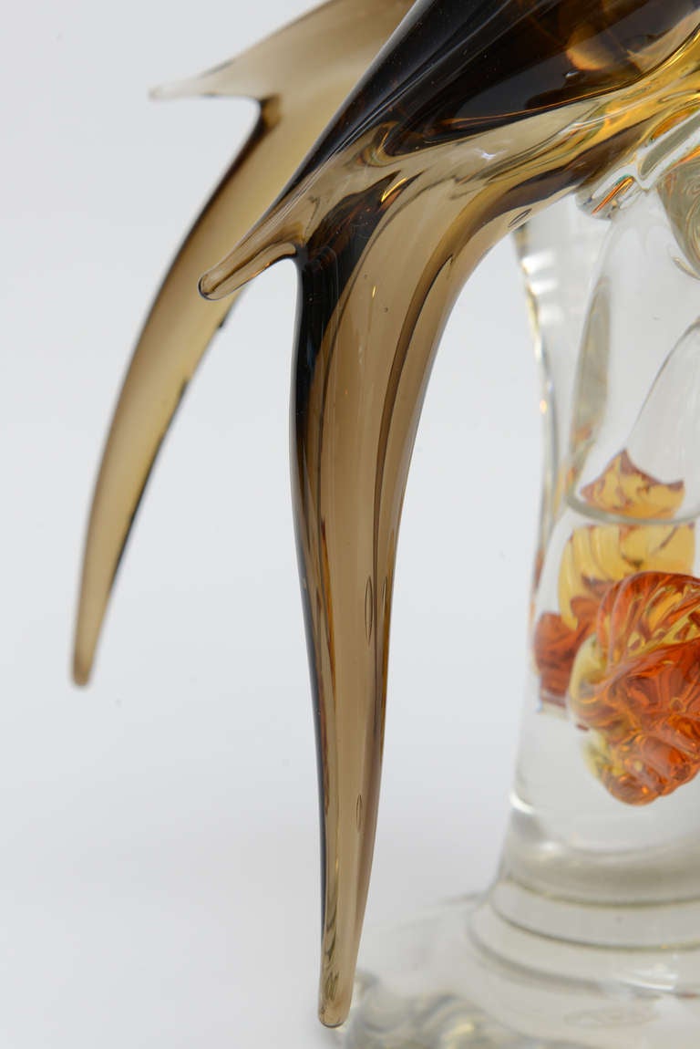 Mid Century Hand Blown Murano Glass Bird Sculpture 2