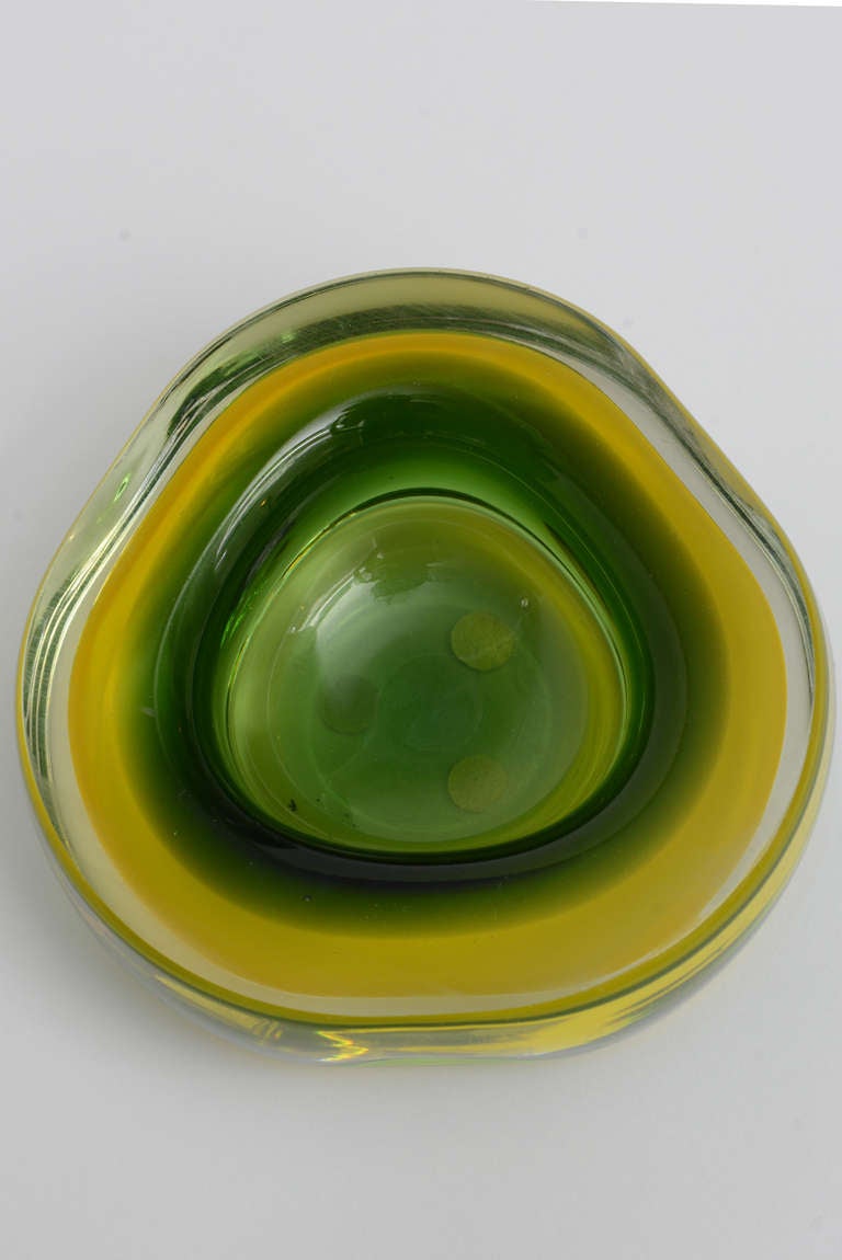 20th Century Mid Century Hand Blown Murano Glass Dish
