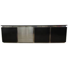 Ludovico Acerbis Steel and Blackened-Oak Sideboard, Italy, 1977