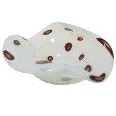 Fratelli Toso Opalescent Eye Murine Murano Glass Bowl