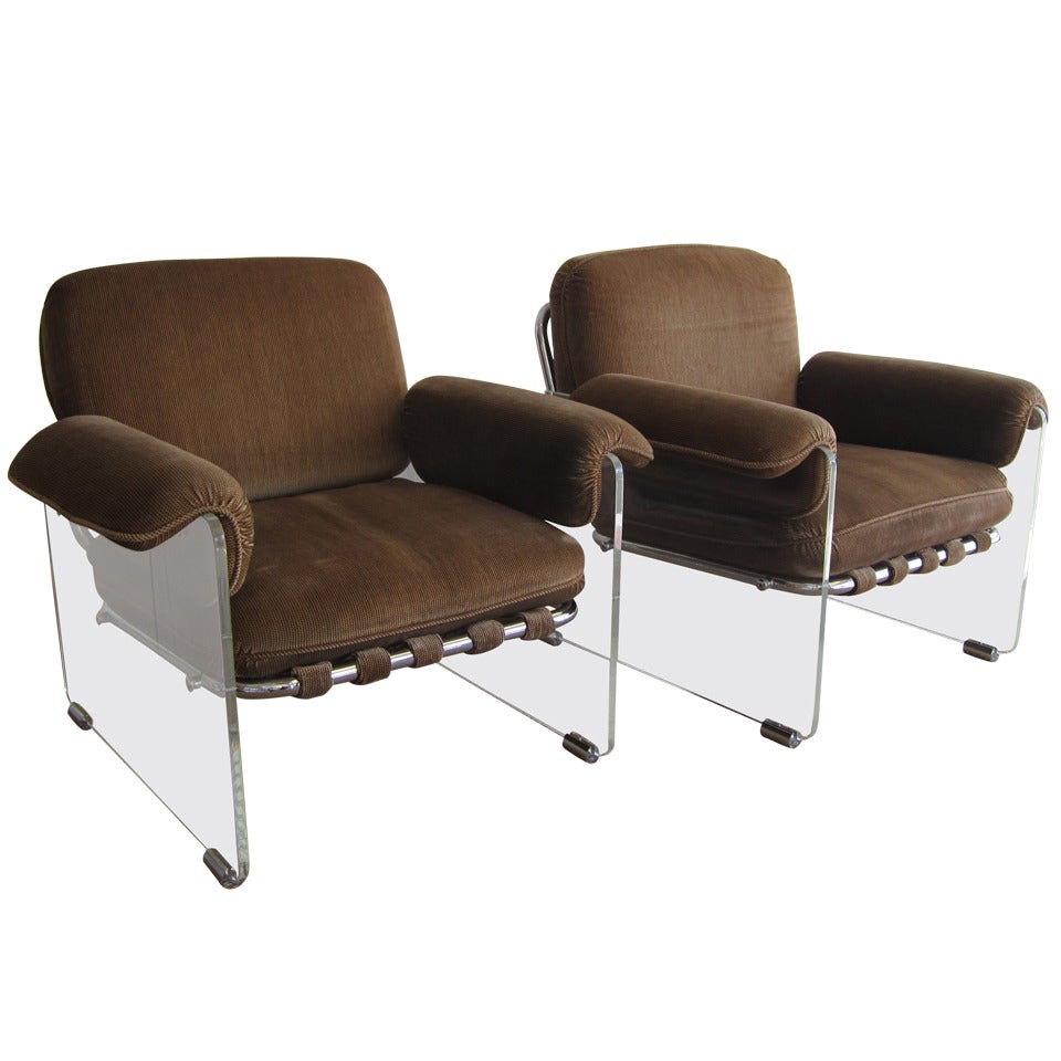 Pair of Iconic Pace "Argenta" Lounge Chairs