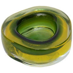 Mid Century Hand Blown Murano Glass Dish