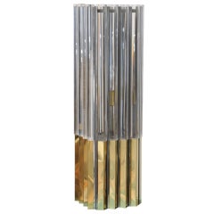 Brass & Stacked Lucite Table Lamp