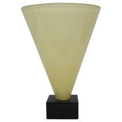 A.V. Mazzega Handblown Murano Glass Conical Vase, Signed