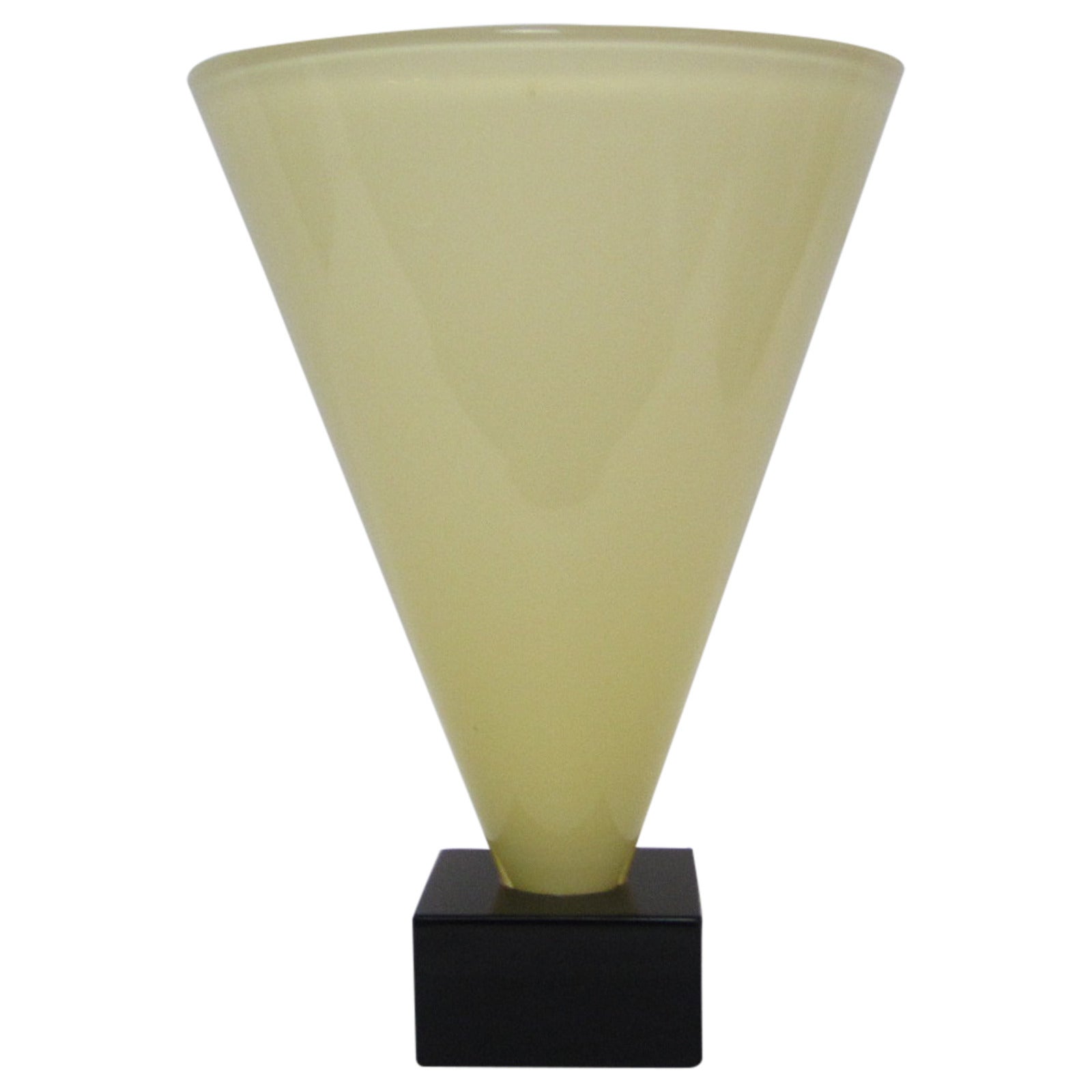 A.V. Mazzega Handblown Murano Glass Conical Vase, Signed For Sale