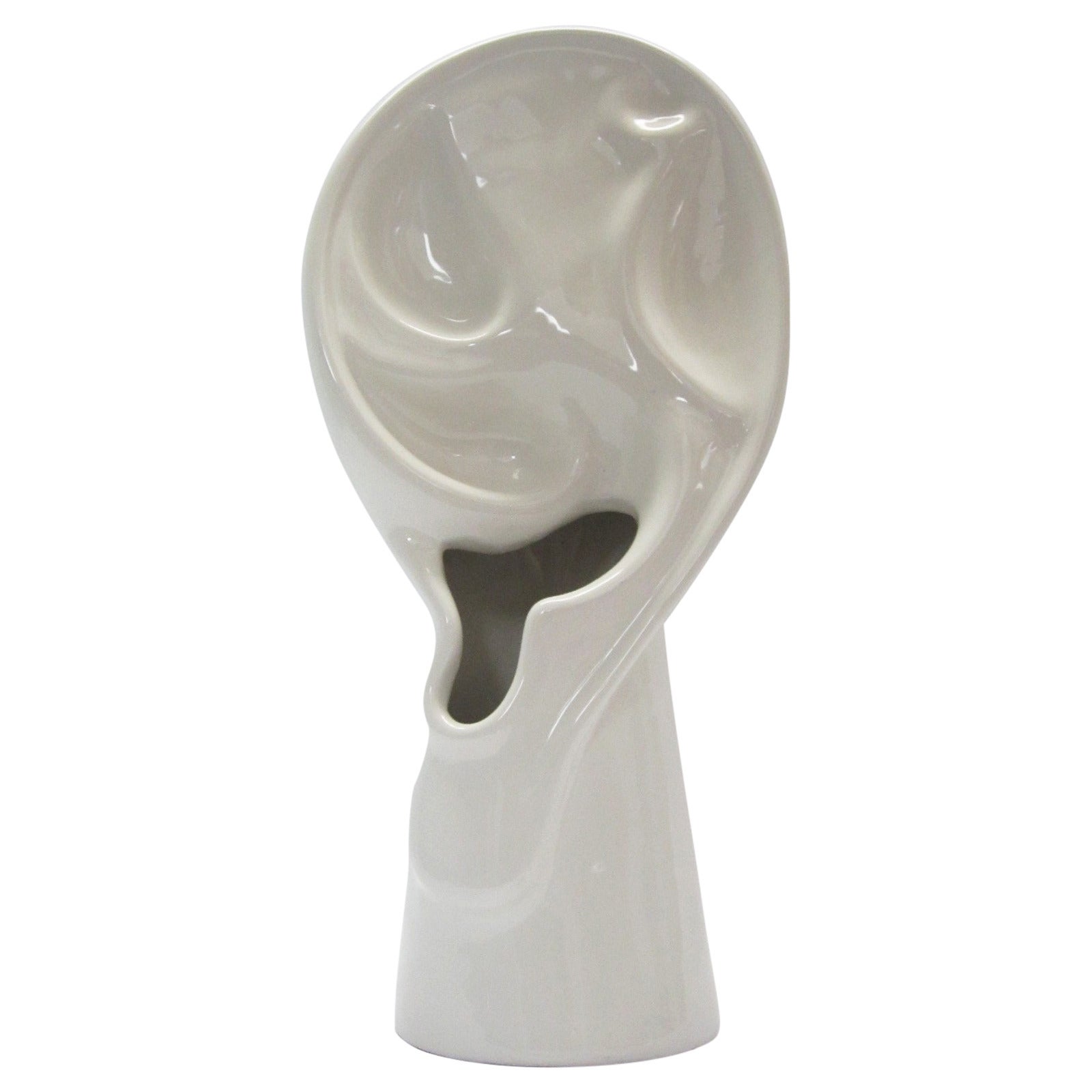 Porcelain Ear Vase by Raymor For Sale