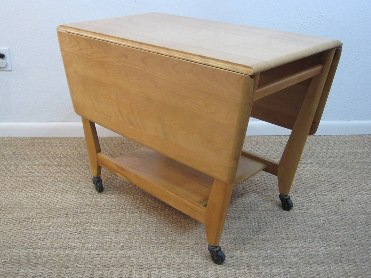 Heywood Wakefield Maple Drop Leaf Table with Inverted Sides For Sale 1