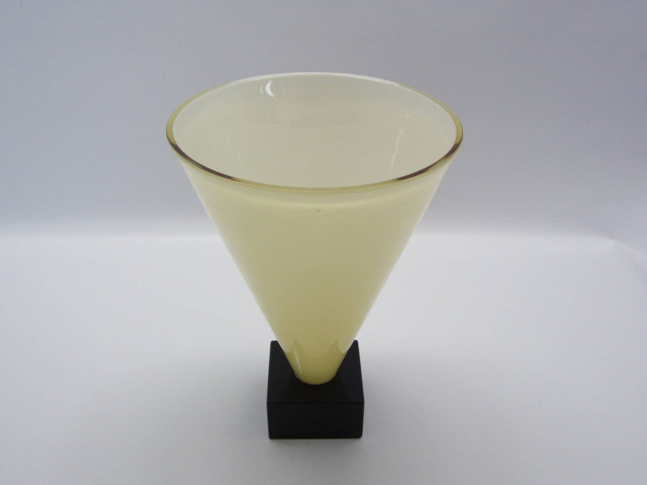 Italian A.V. Mazzega Handblown Murano Glass Conical Vase, Signed For Sale