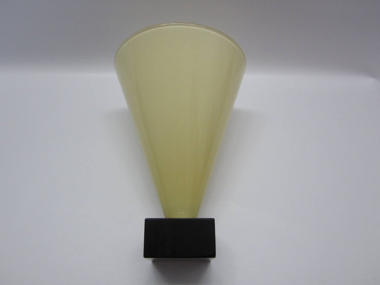 Blown Glass A.V. Mazzega Handblown Murano Glass Conical Vase, Signed For Sale