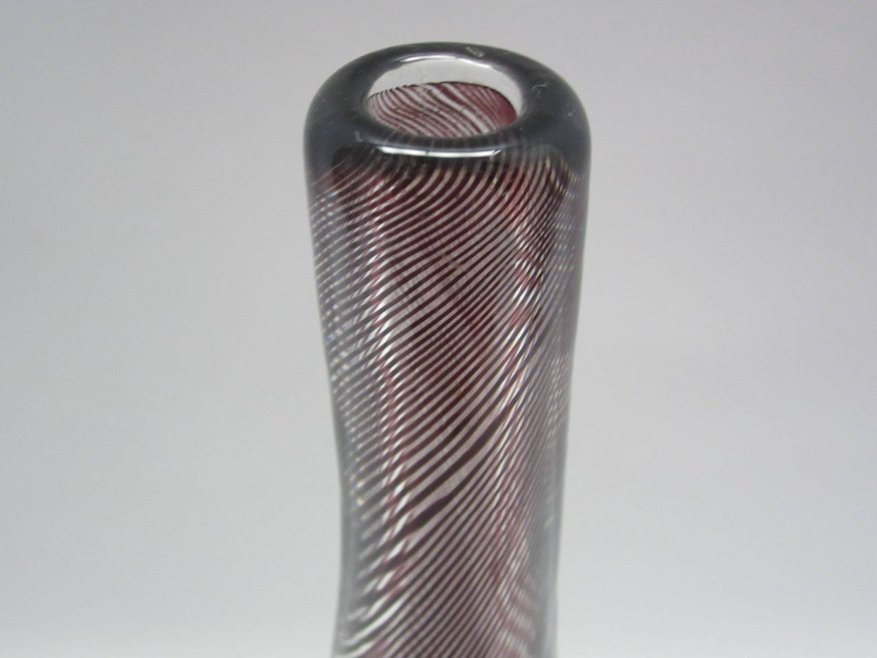 Blown Glass Venini Handblown Murano Glass Vase For Sale