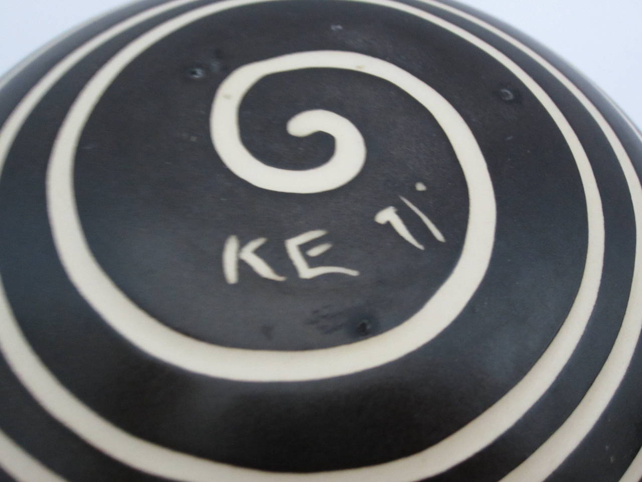 Black and White Ceramic Art Pottery Bowl by Ken Edwards 2