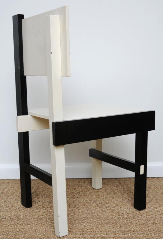 20th Century Black and White Chair by Gerrit Rietveld