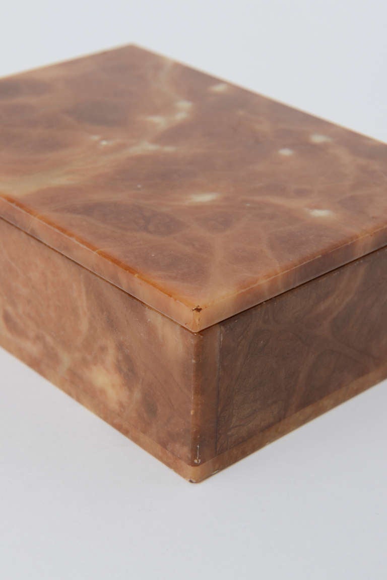 Hand Carved Italian Alabaster Lidded Box 6