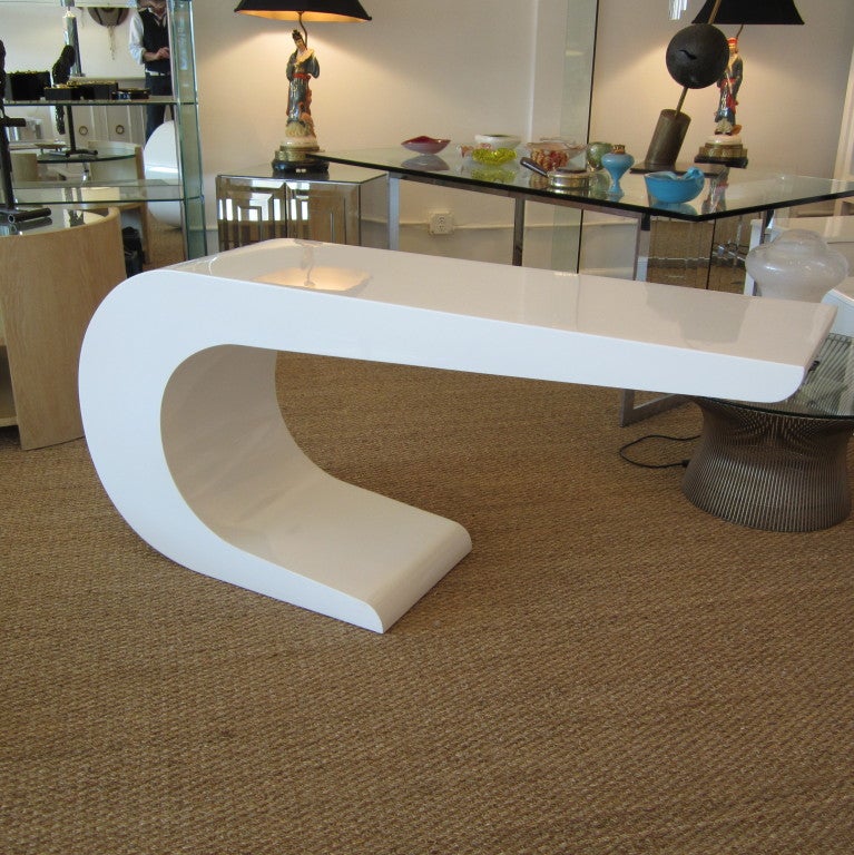Wood Cantilevered Console Table