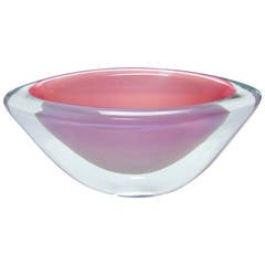 Antonio Da Ros Cenedese Sommerso Elongated Murano Glass Bowl