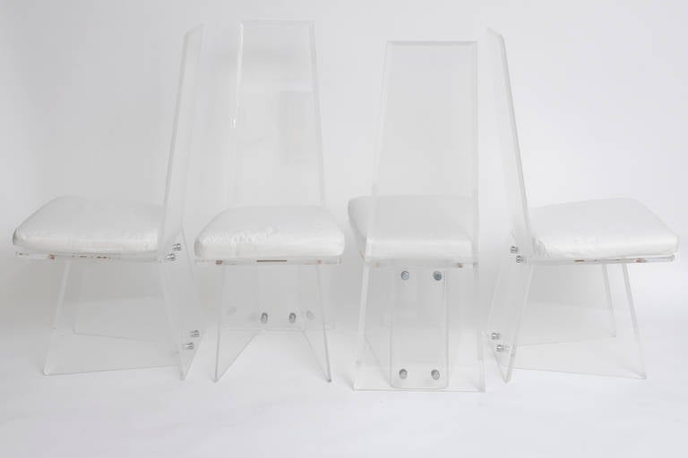 American Sculptural Lucite Chairs, Set of Four