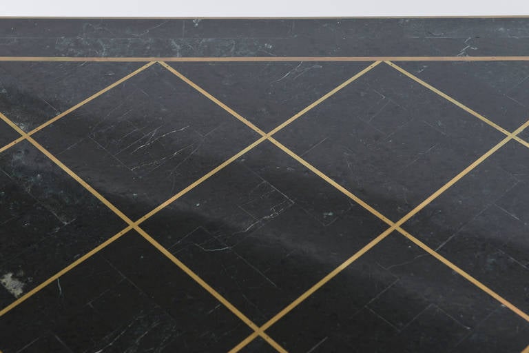 Tessellated Marble with Brass Inlay Console Table Casa Bique 5