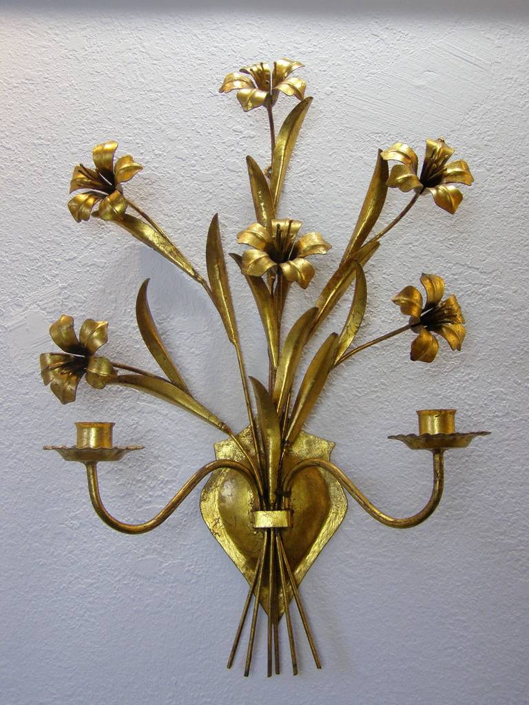 Italian Gilded Metal Wall Sconce