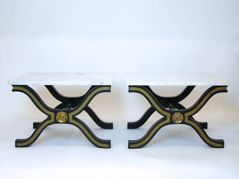 Painted Pair of Dorothy Draper Espana Side Tables