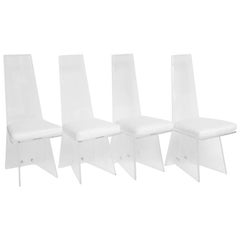 Sculptural Lucite Chairs, Set of Four