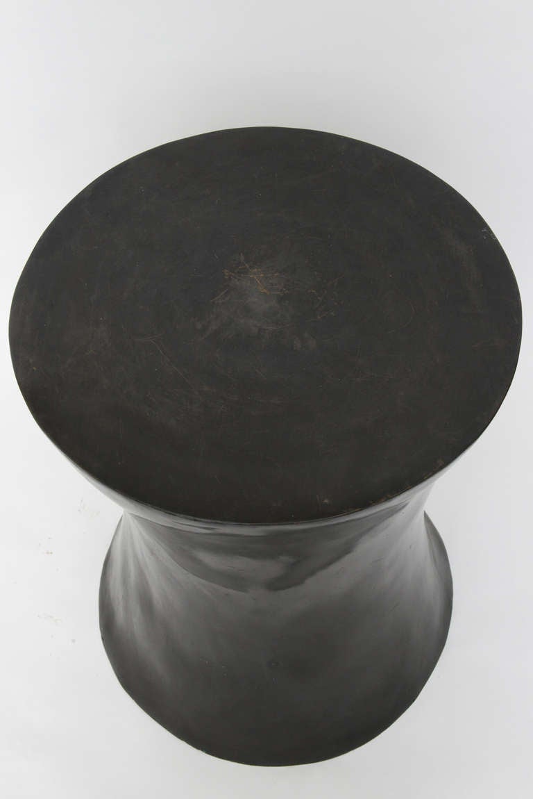 Bronze Patinated Drum Pedestal Table at 1stDibs