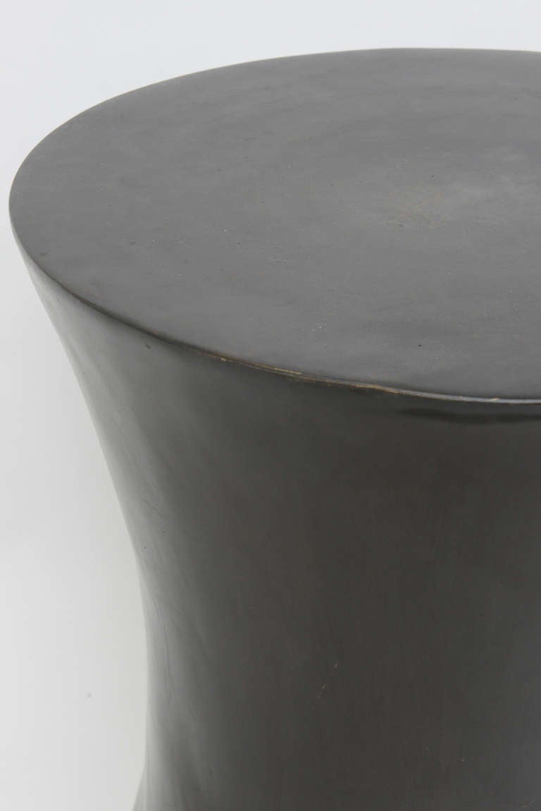 Bronze Patinated Drum Pedestal Table at 1stDibs