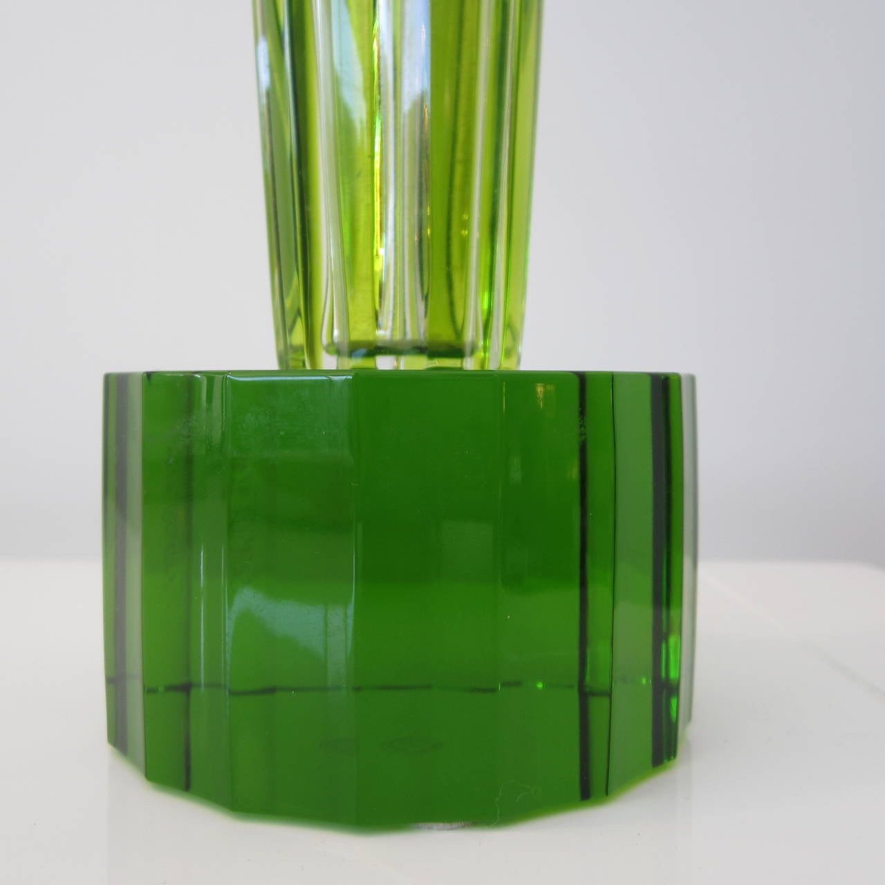 Ettore Sottsass Crystal Trumpet Vase for Baccarat Signed For Sale 1
