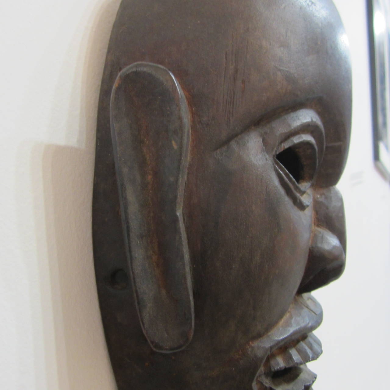 Hand-Carved African Wood Mask In Good Condition In Miami, FL