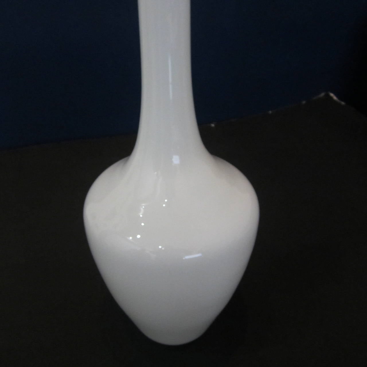 20th Century Italian Elongated Cased Glass Bottle with Stopper