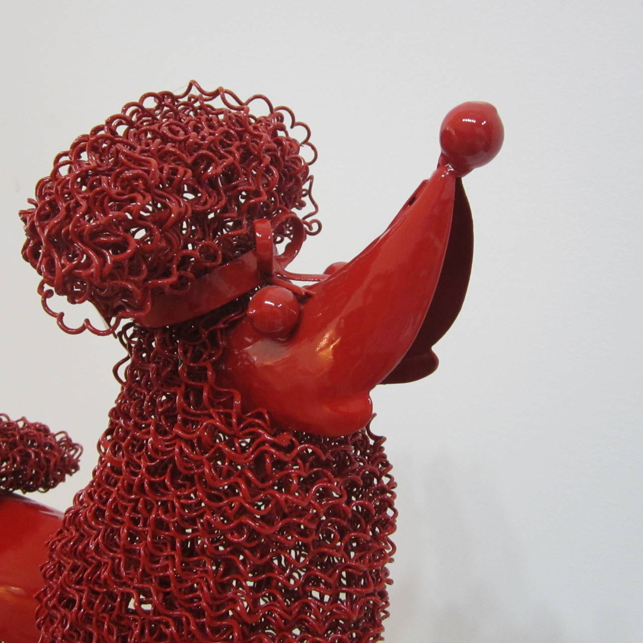 metal poodle sculpture