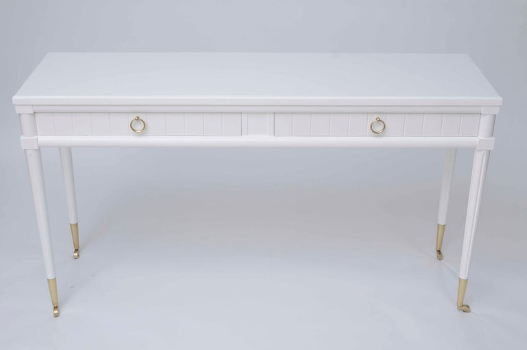 Classical Roman Console Table with Pull-Out Drinks Tables