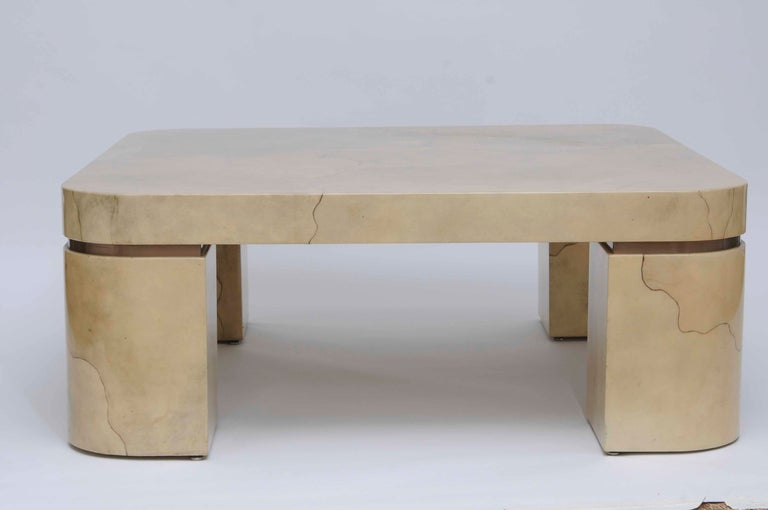 Lacquered Goatskin Cocktail Table