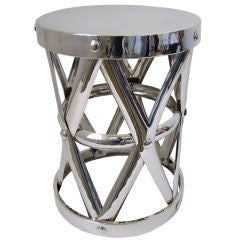 Vintage Hollywood Regency Nickeled Garden Stool SUPER SATURDAY SALE