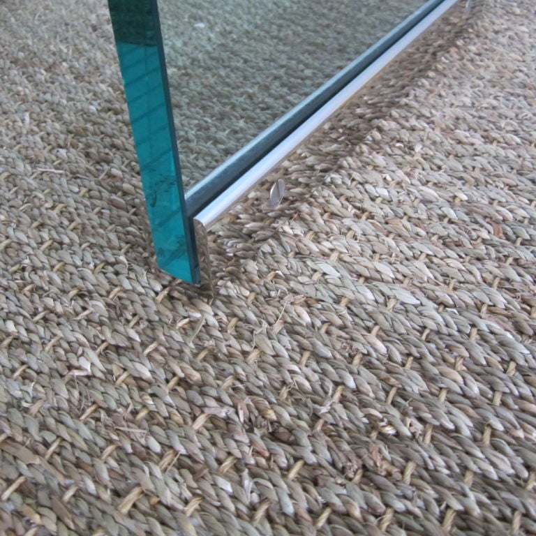 20th Century Pace Glass & Steel Waterfall Side Table