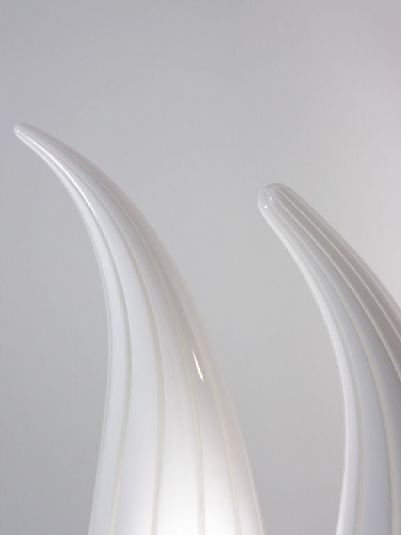 Pair of Vistosi Murano Glass Lamps In Excellent Condition In Miami, FL