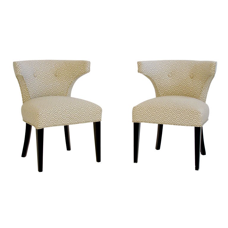 Pair of Rounded Klismos Chairs Manner of Tommi Parzinger