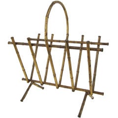 Gilded Metal Bamboo Magazine Holder