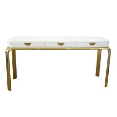 Mastercraft Brass and Lacquered Console Table