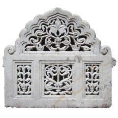 Moughal carved marble back side chair