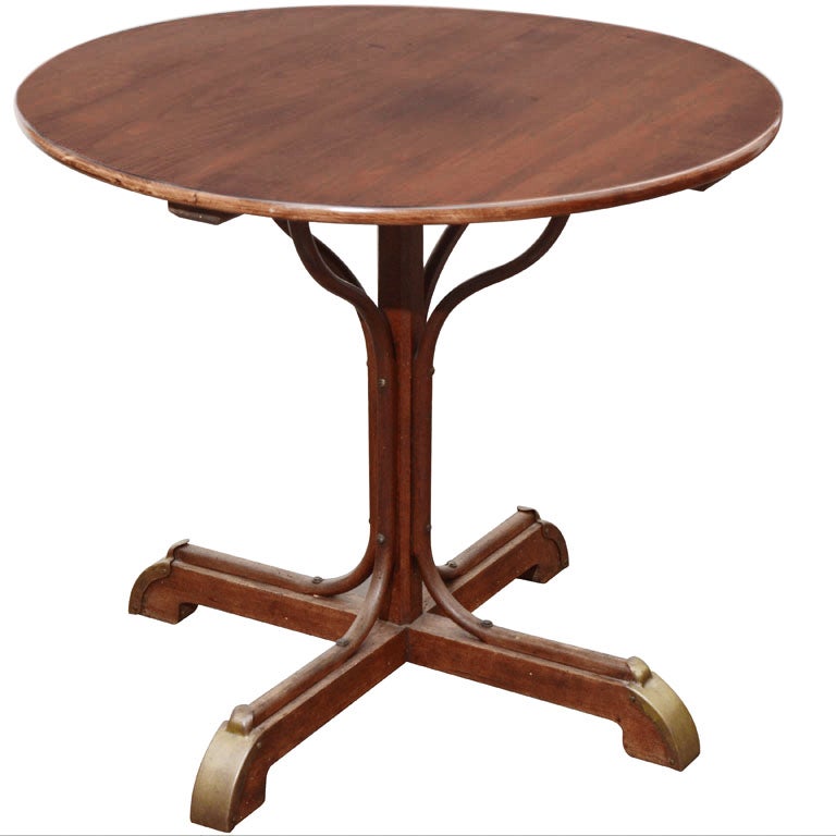 Thonet Table with Contemporary Wood Top