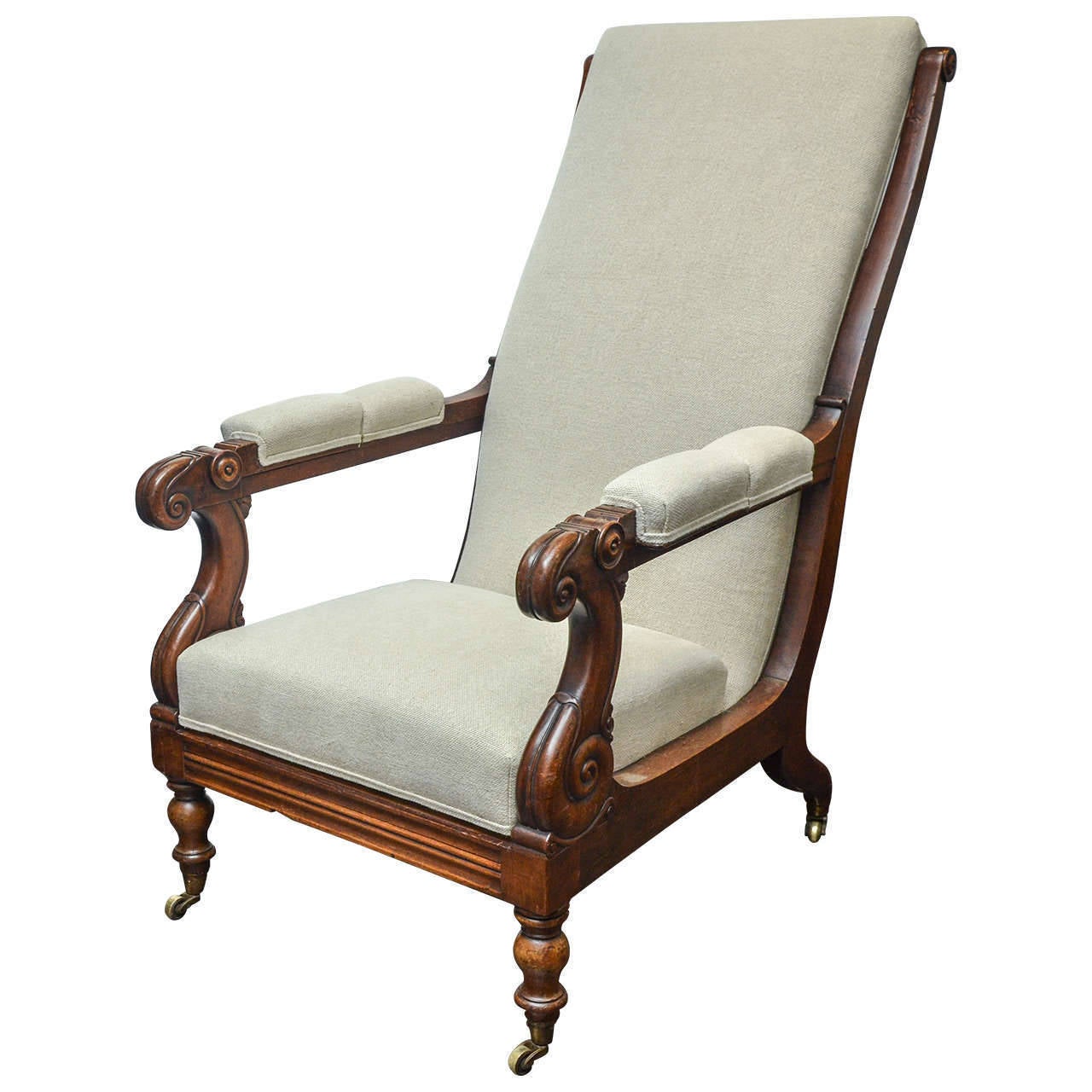 Fauteuil d'époque William I.C. en acajou, Angleterre, 19e C.