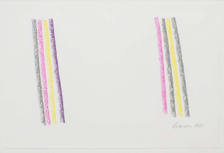 Original Gene Davis Pastel on Paper