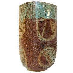 Incised Pottery Vase by Marguerite Wildenhain