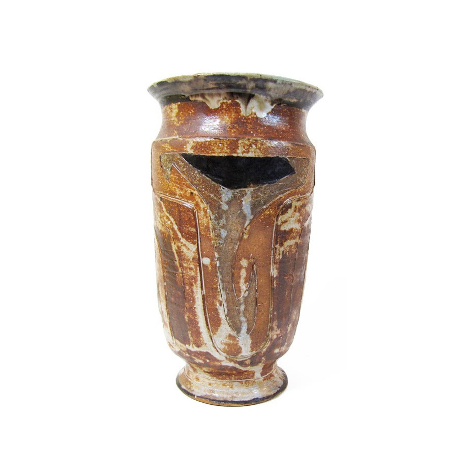 Decorated Pottery Vase by Marguerite Wildenhain For Sale