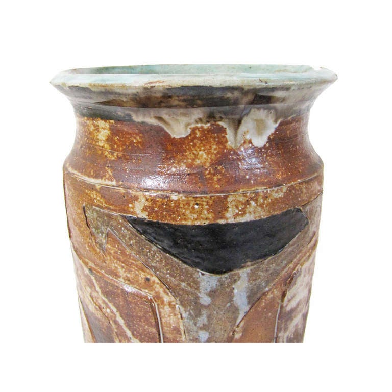 Mid-Century Modern Decorated Pottery Vase by Marguerite Wildenhain For Sale